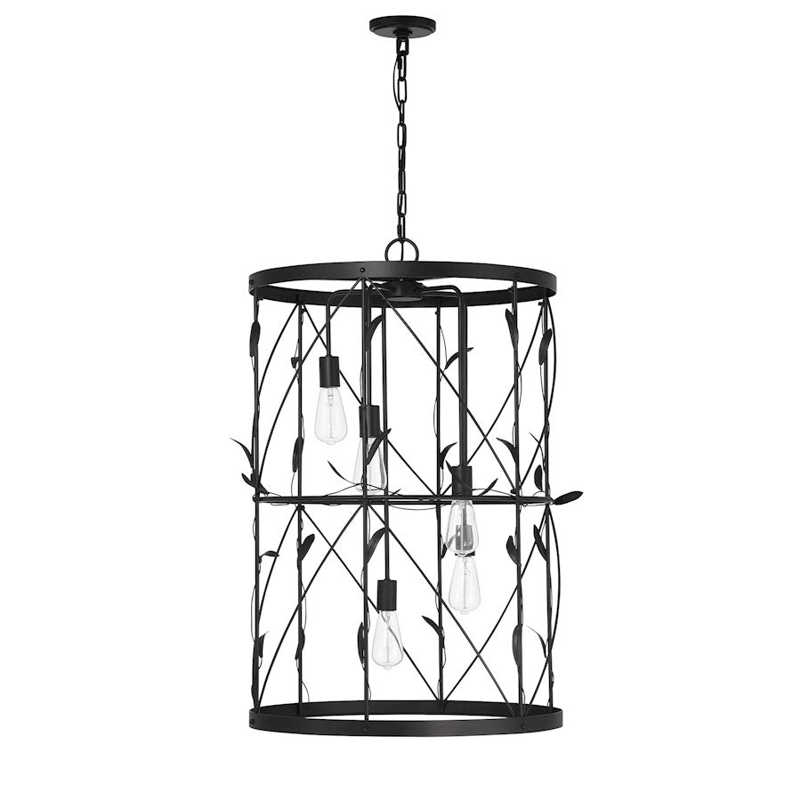5 Light Pendant, Matte Black