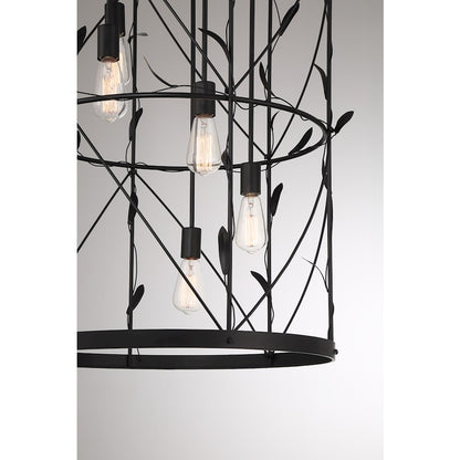 5 Light Pendant, Matte Black