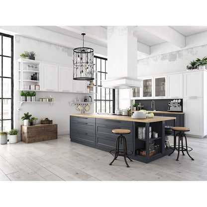 5 Light Pendant, Matte Black