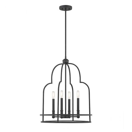 Savoy House Diplomat 4-Light Pendant, Matte Black - 3-6612-4-89