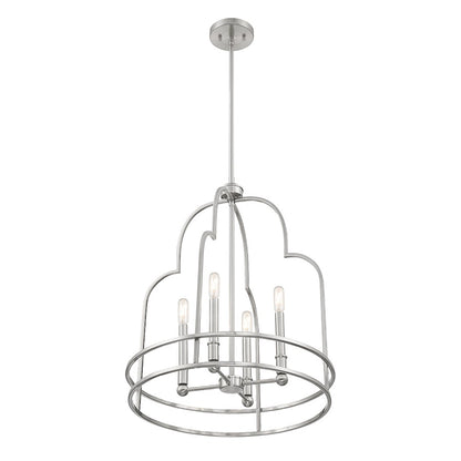 4 Light Pendant, Satin Nickel