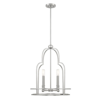 4 Light Pendant, Satin Nickel