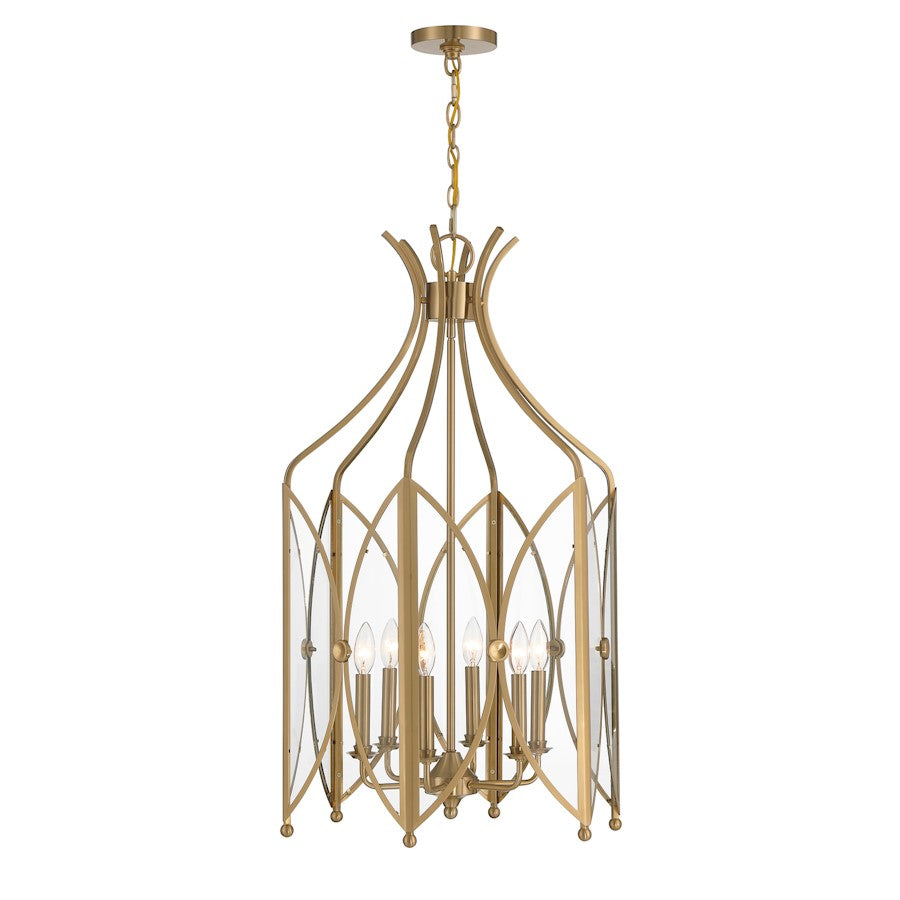 Savoy House Enclave 6-Light Pendant, Noble Brass - 3-6802-6-127