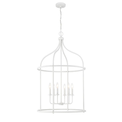 6 Light Pendant, Bisque White