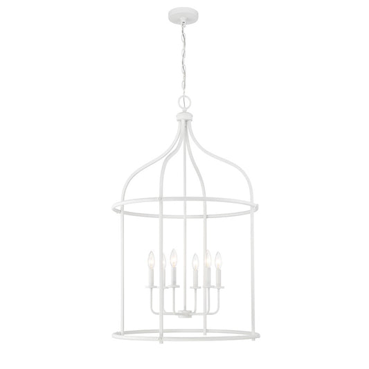 6 Light Pendant, Bisque White