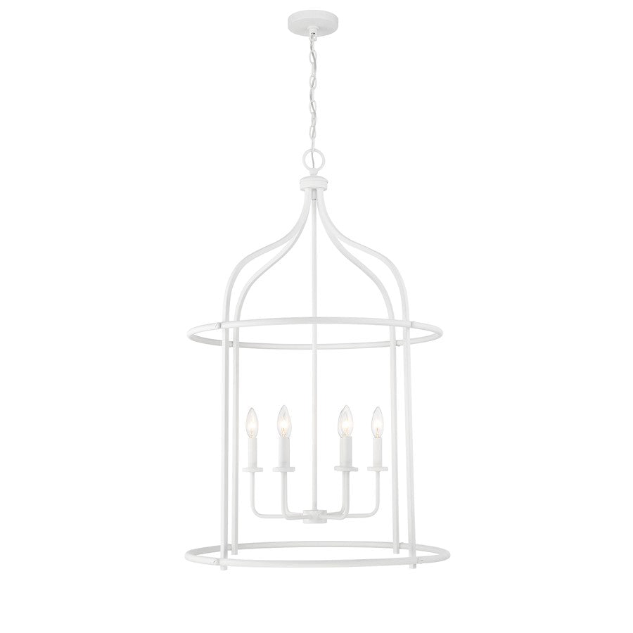 6 Light Pendant, Bisque White