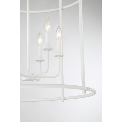 6 Light Pendant, Bisque White