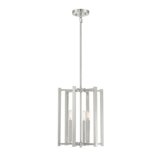 3 Light Pendant, Satin Nickel