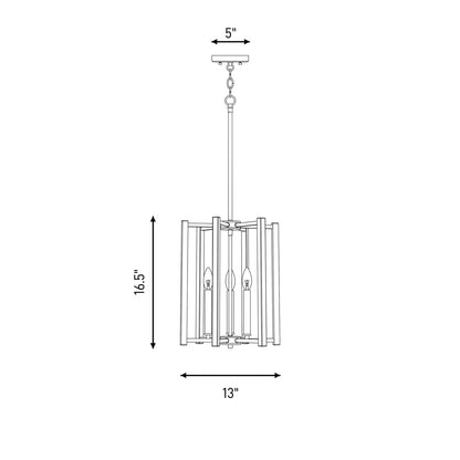 3 Light Pendant, Satin Nickel