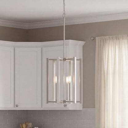 3 Light Pendant, Satin Nickel
