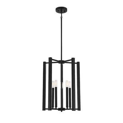 5 Light Pendant, Matte Black