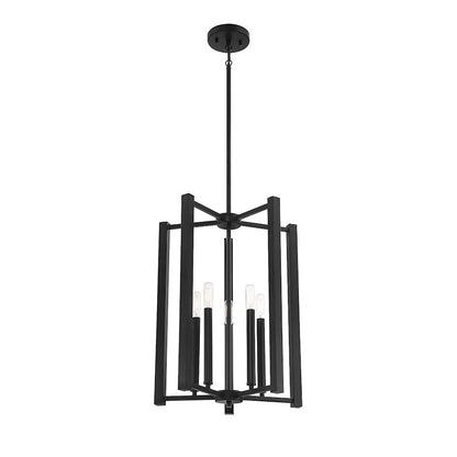 5 Light Pendant, Matte Black