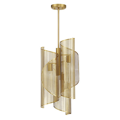 Savoy Essentials Hillbourne 3 Light Pendant, Warm Brass