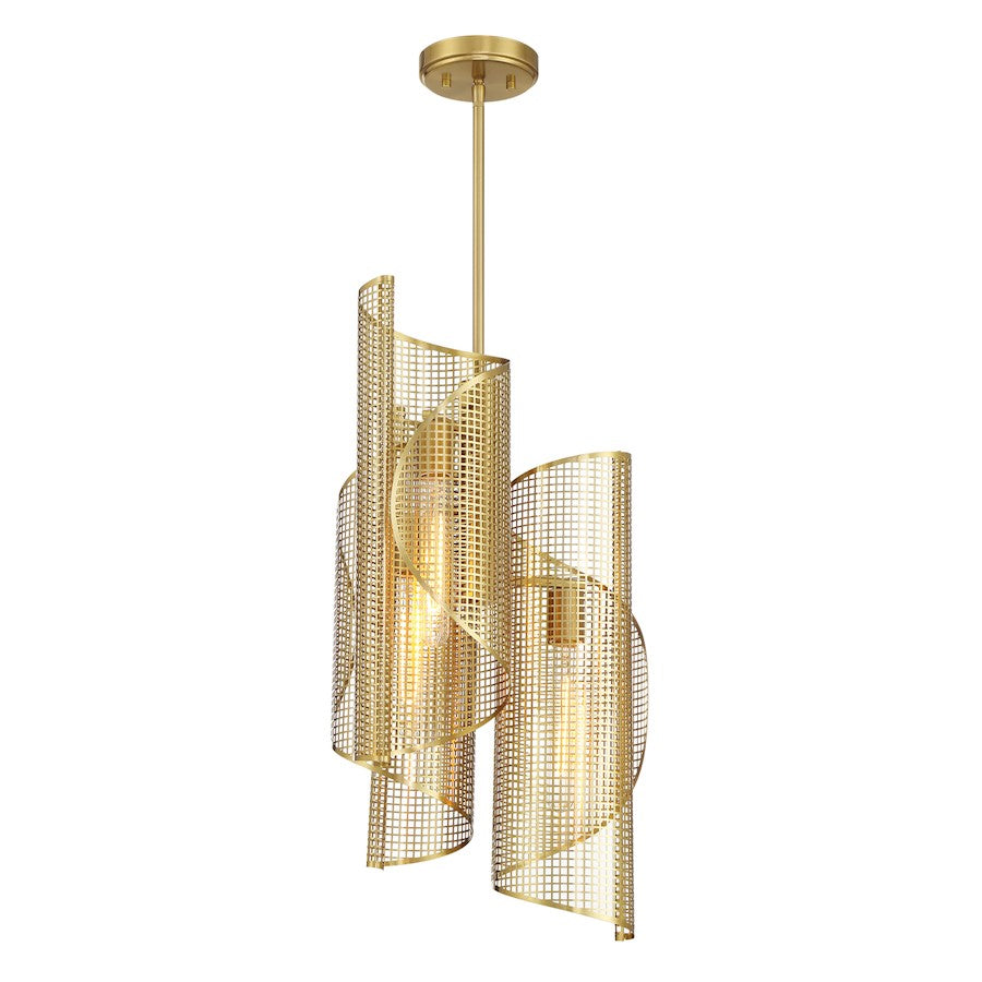 Savoy Essentials Hillbourne 3 Light Pendant, Warm Brass