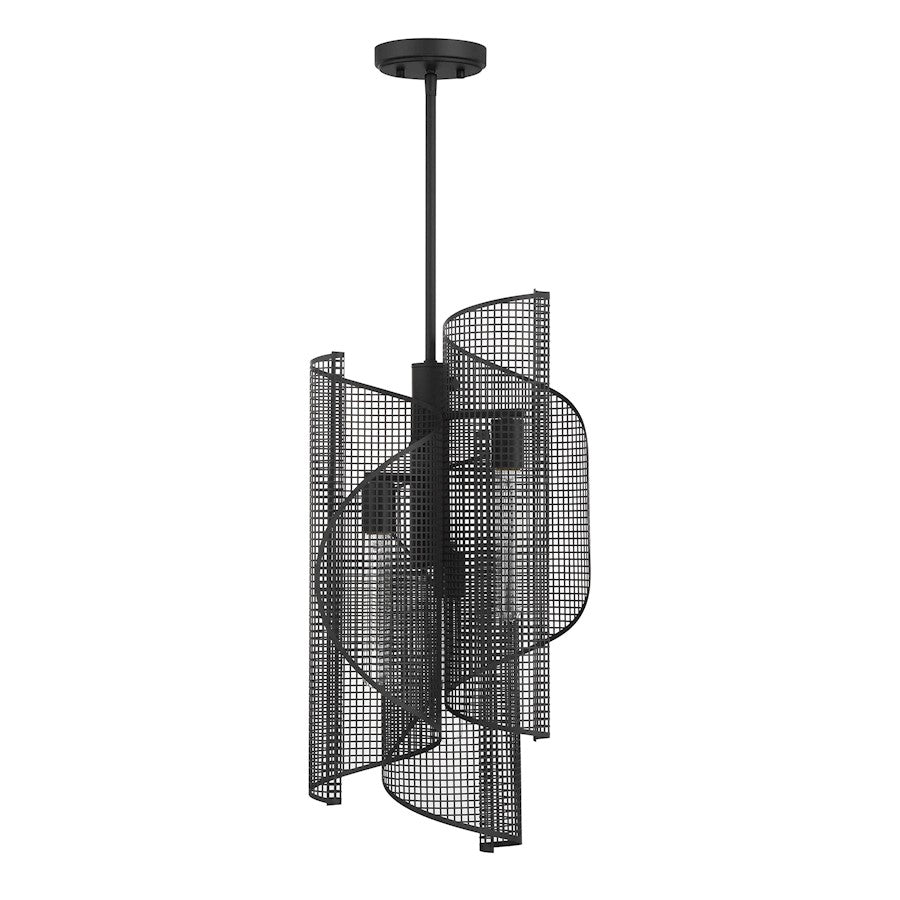 Savoy Essentials Hillbourne 3 Light Pendant, Matte Black