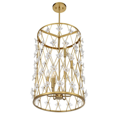 Savoy House Bailey 6 Light Pendant, Warm Brass