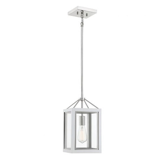 1 Light Pendant, White/ Nickel