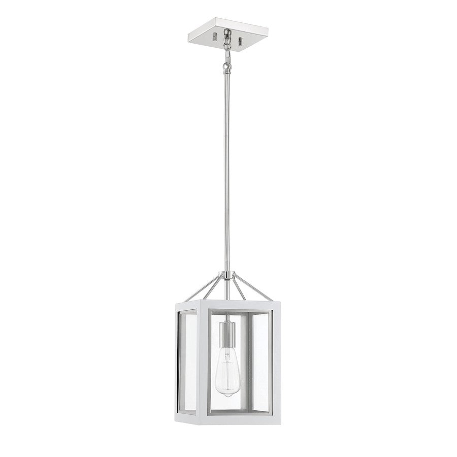 1 Light Pendant, White/ Nickel