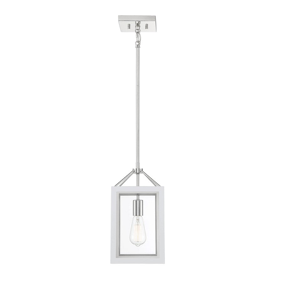 1 Light Pendant, White/ Nickel