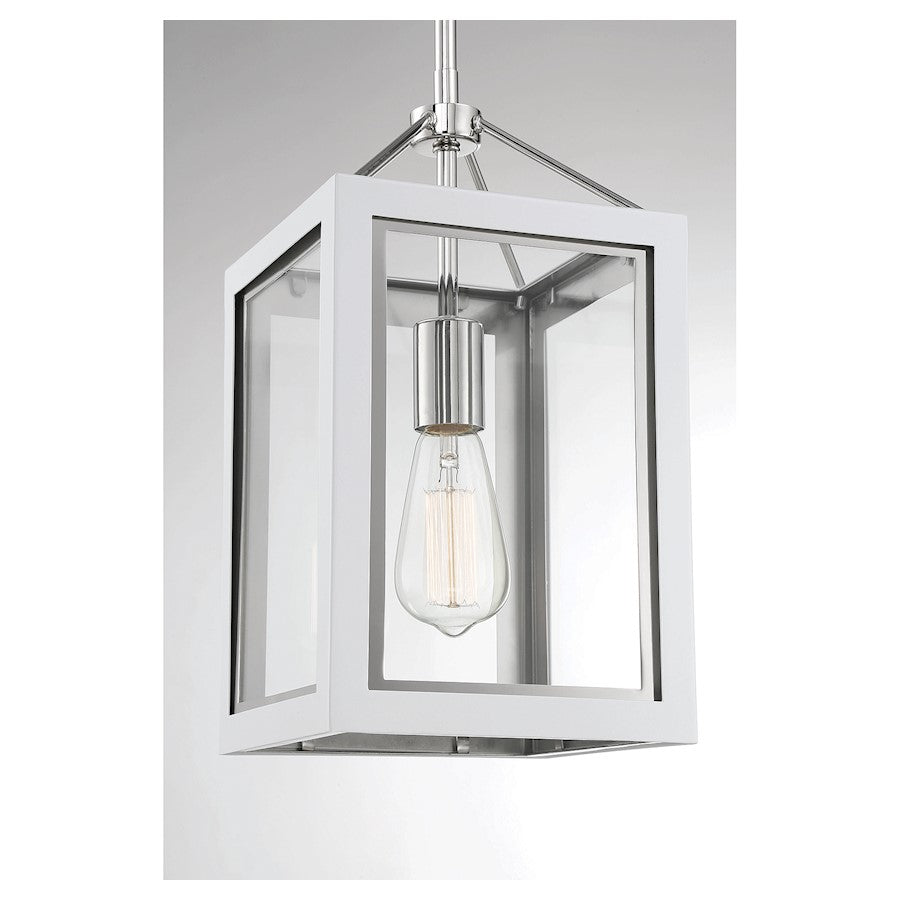 1 Light Pendant, White/ Nickel