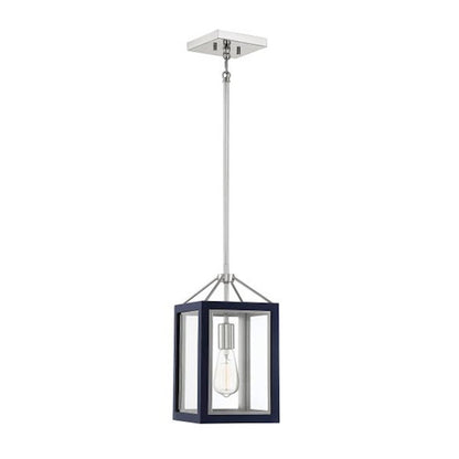 Savoy House Champlin 1Lt Pendant, Navy/ Nickel - 3-8880-1-174