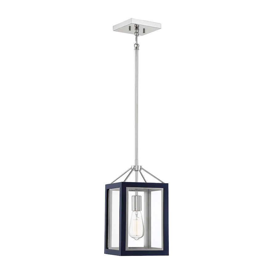 1 Light Pendant, Navy/ Nickel