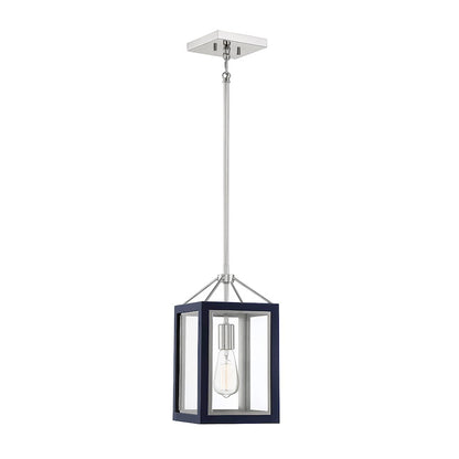 1 Light Pendant, Navy/ Nickel