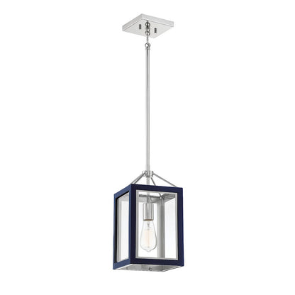 1 Light Pendant, Navy/ Nickel