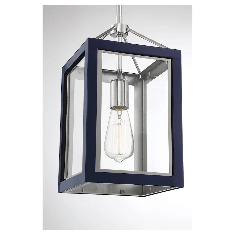 1 Light Pendant, Navy/ Nickel