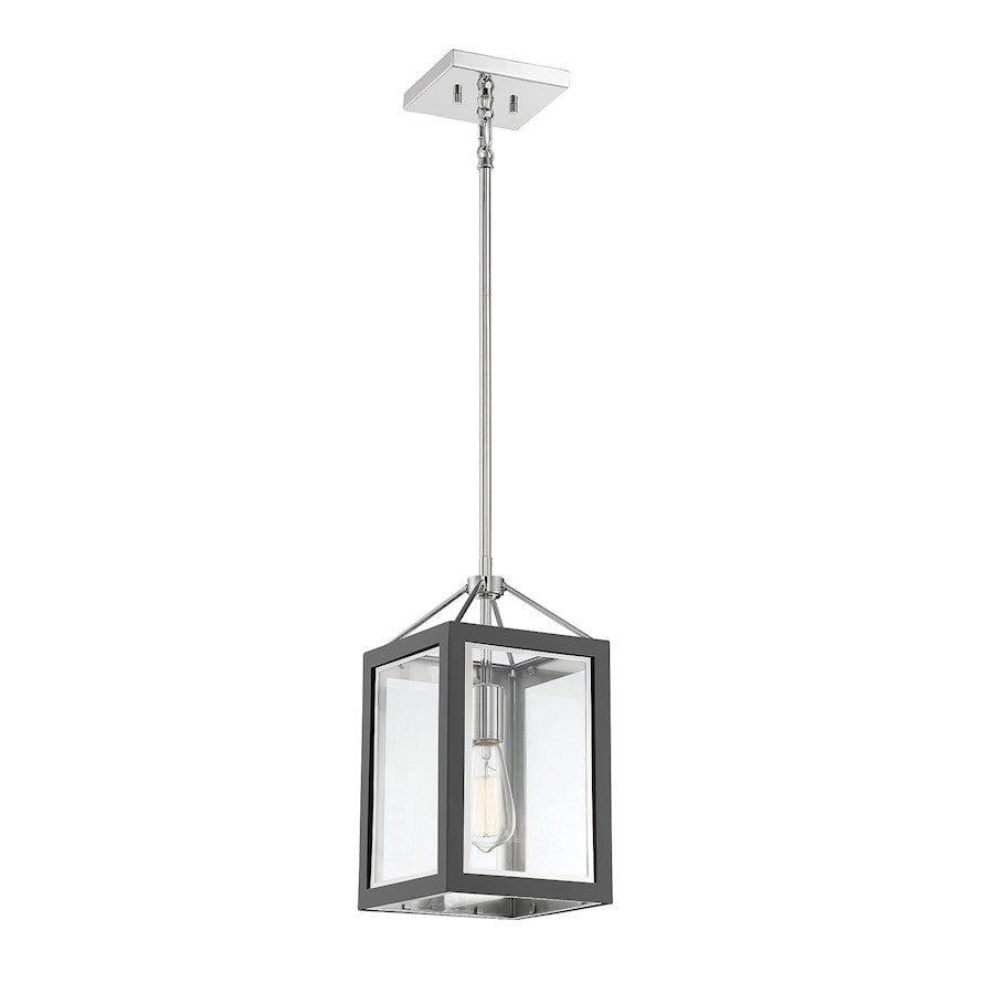 1 Light Pendant, Gray/ Nickel