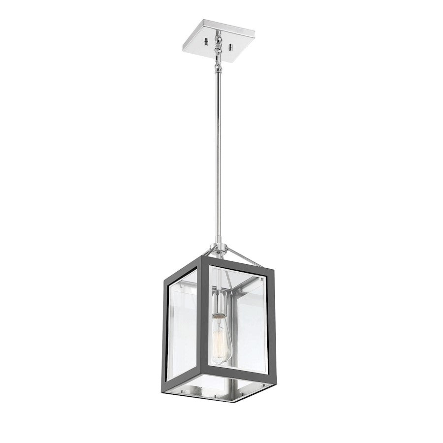 1 Light Pendant, Gray/ Nickel