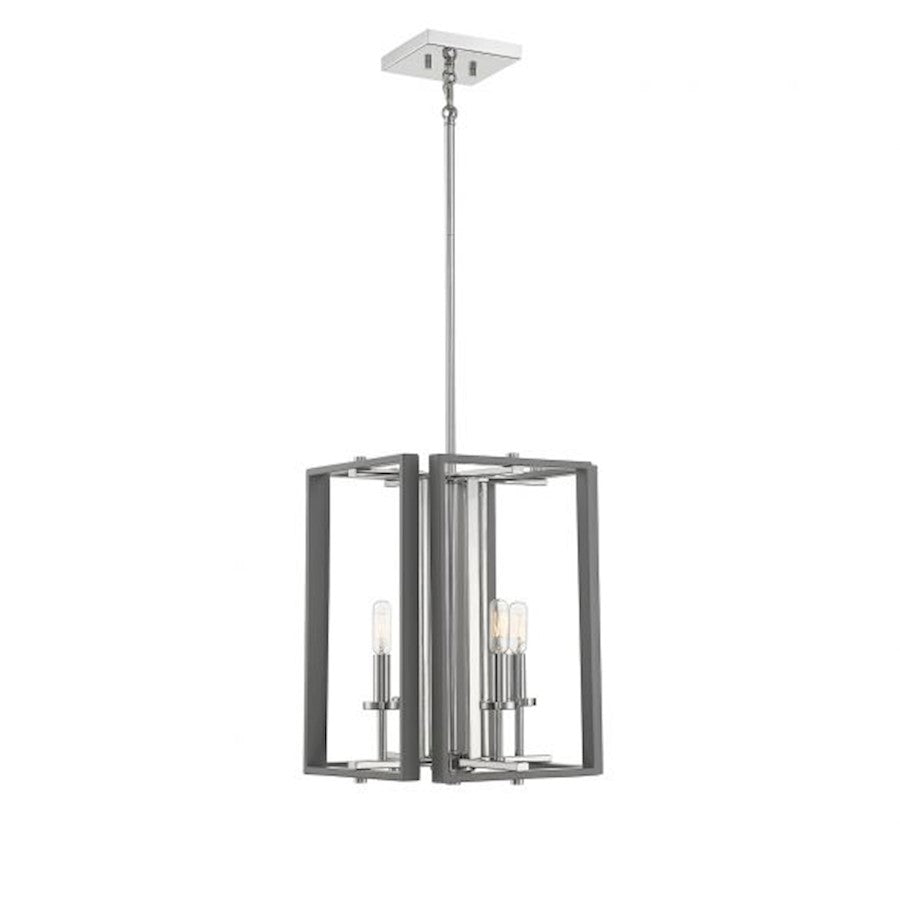 Savoy House Champlin 4Lt Pendant, Gray/ Nickel - 3-8881-4-175