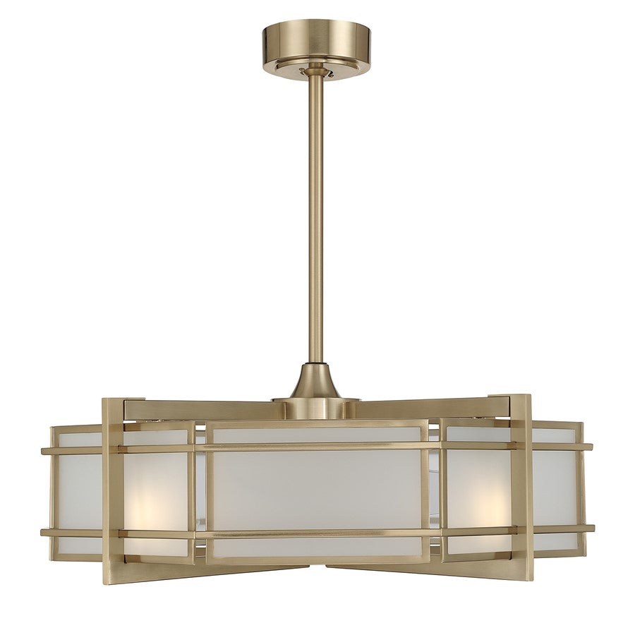 Savoy House Canterbury 4Lt Ceiling Fan, Fan D'Lier, Noble Brass - 30-FD-495-127