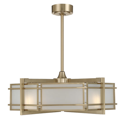 Savoy House Canterbury 4Lt Ceiling Fan, Fan D'Lier, Noble Brass