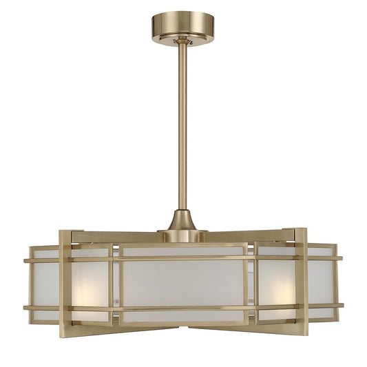 Savoy House Canterbury 4Lt Ceiling Fan, Fan D'Lier, Noble Brass