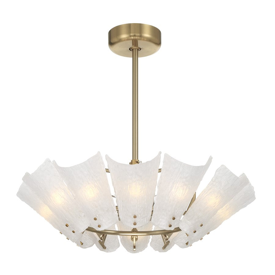 Savoy House Celina 12 Lt Ceiling Fan, Fan D'Lier, Noble Brass