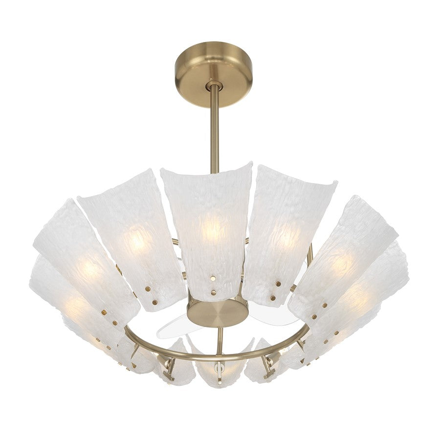 Savoy House Celina 12 Lt Ceiling Fan, Fan D'Lier, Noble Brass
