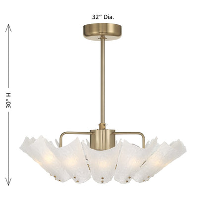 Savoy House Celina 12 Lt Ceiling Fan, Fan D'Lier, Noble Brass