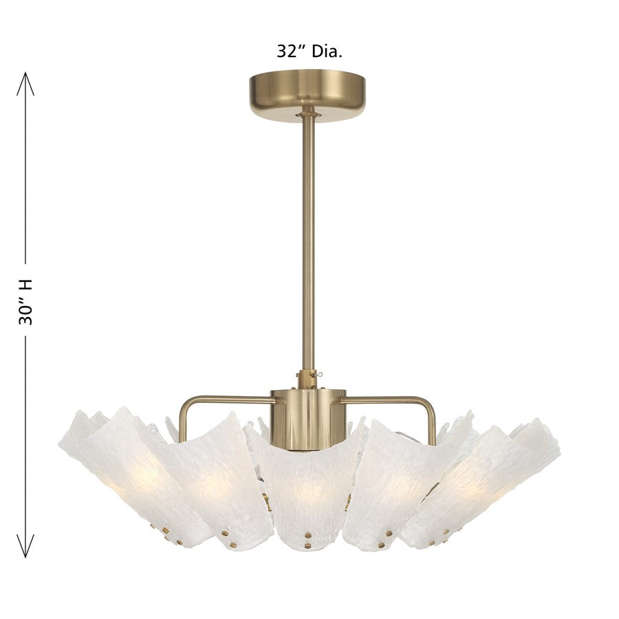 Savoy House Celina 12 Lt Ceiling Fan, Fan D'Lier, Noble Brass