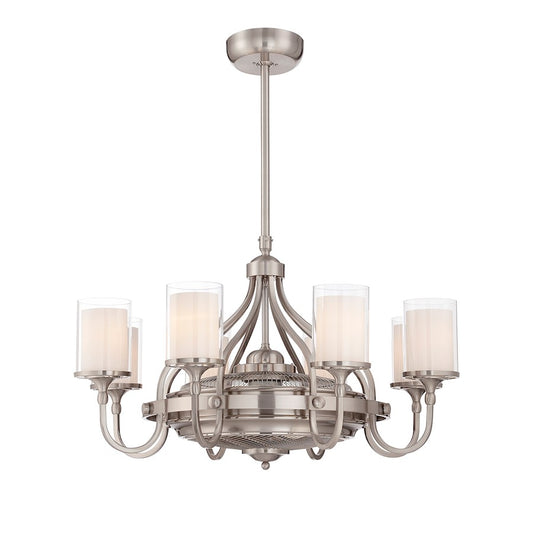 Savoy House Etesian 8-Light Fan D'Lier, Satin Nickel