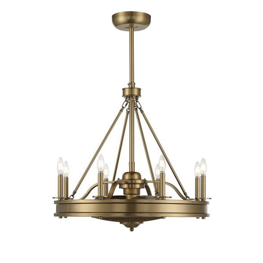 Savoy House Lyon 8-Light Fan D'Lier, Warm Brass