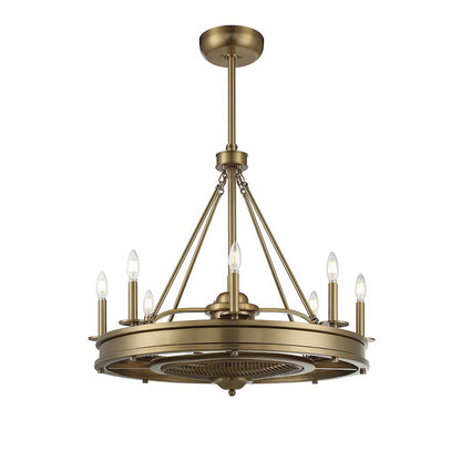 Savoy House Lyon 8-Light Fan D'Lier, Warm Brass
