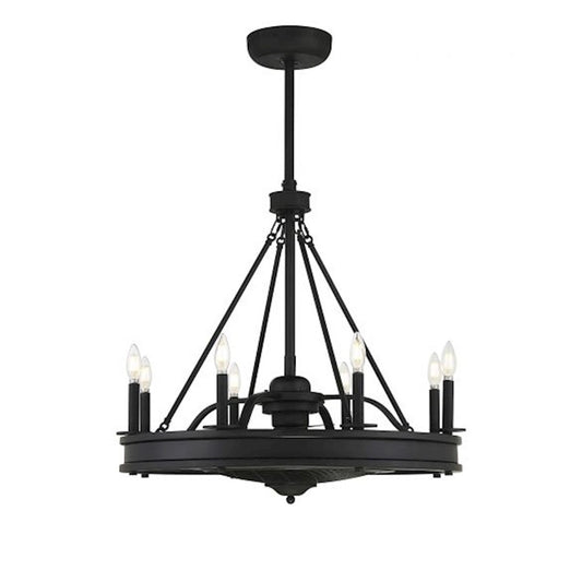 Savoy House Lyon 8-Light Fan D'Lier, Matte Black