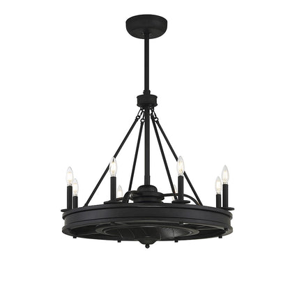 Savoy House Lyon 8-Light Fan D'Lier, Matte Black