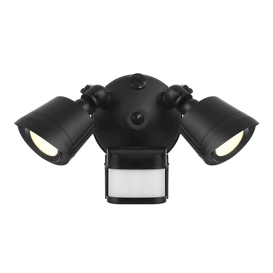 Essentials 2Lt LED Motion Sensor Dbl Flood Light, Black - 4-FLOOD-MS-A2-3000K-BK