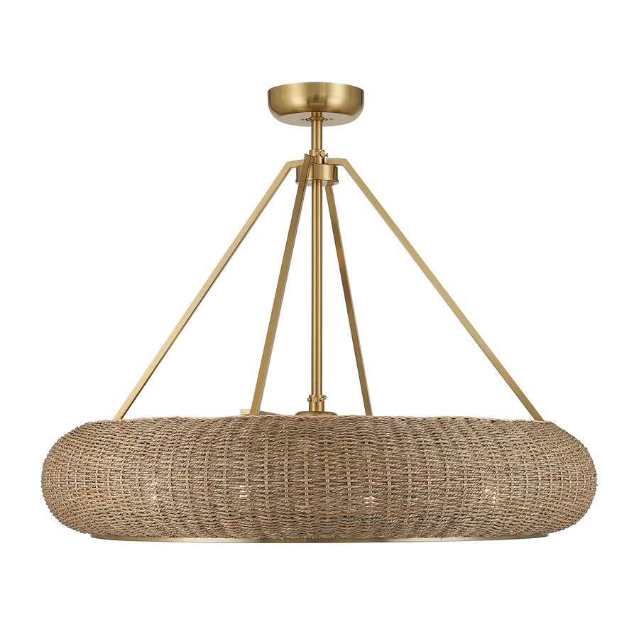 Savoy House Gaia 4 Lt Ceiling Fan, Fan D'Lier, Warm Brass - 40-FD-8302-322