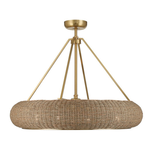 Savoy House Gaia 4 Lt Ceiling Fan, Fan D'Lier, Warm Brass