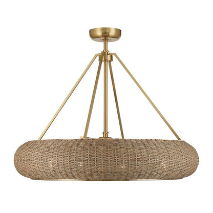 Savoy House Gaia 4 Lt Ceiling Fan, Fan D'Lier, Warm Brass