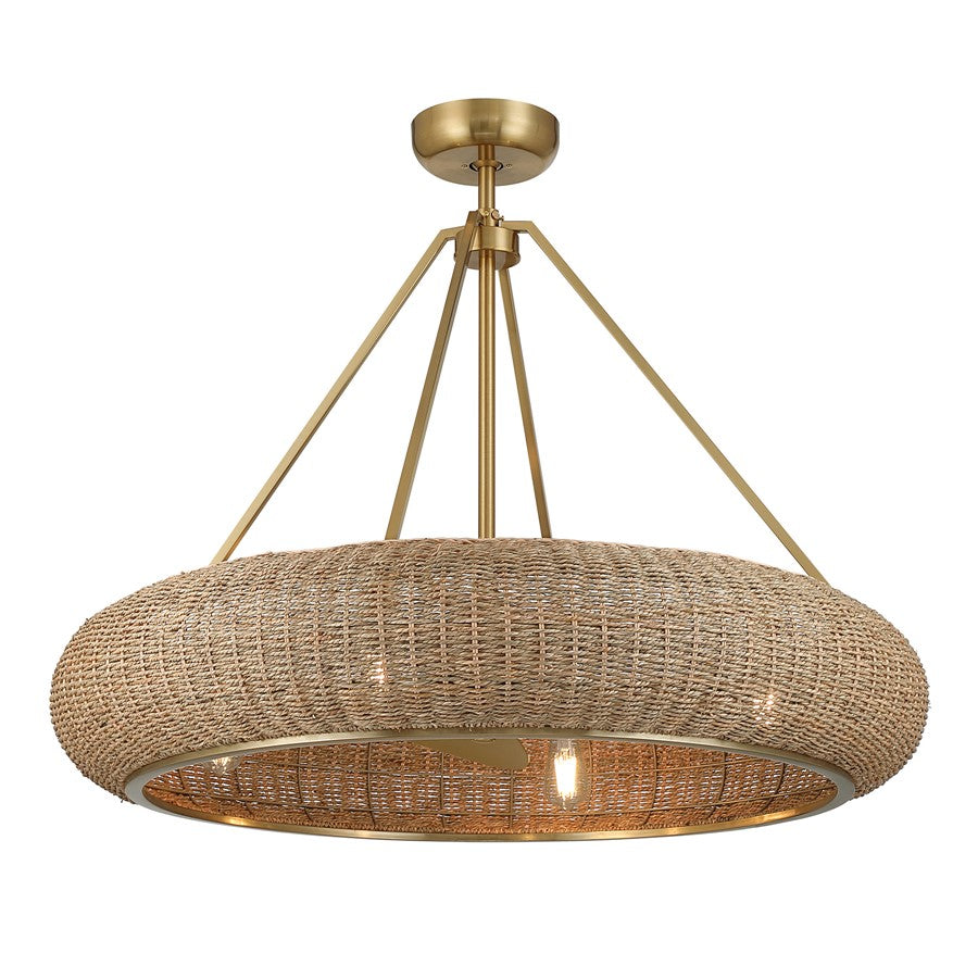 Savoy House Gaia 4 Lt Ceiling Fan, Fan D'Lier, Warm Brass