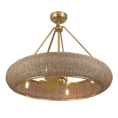 Savoy House Gaia 4 Lt Ceiling Fan, Fan D'Lier, Warm Brass